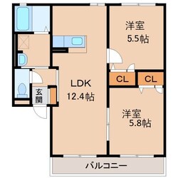 リッチンコートⅠの物件間取画像